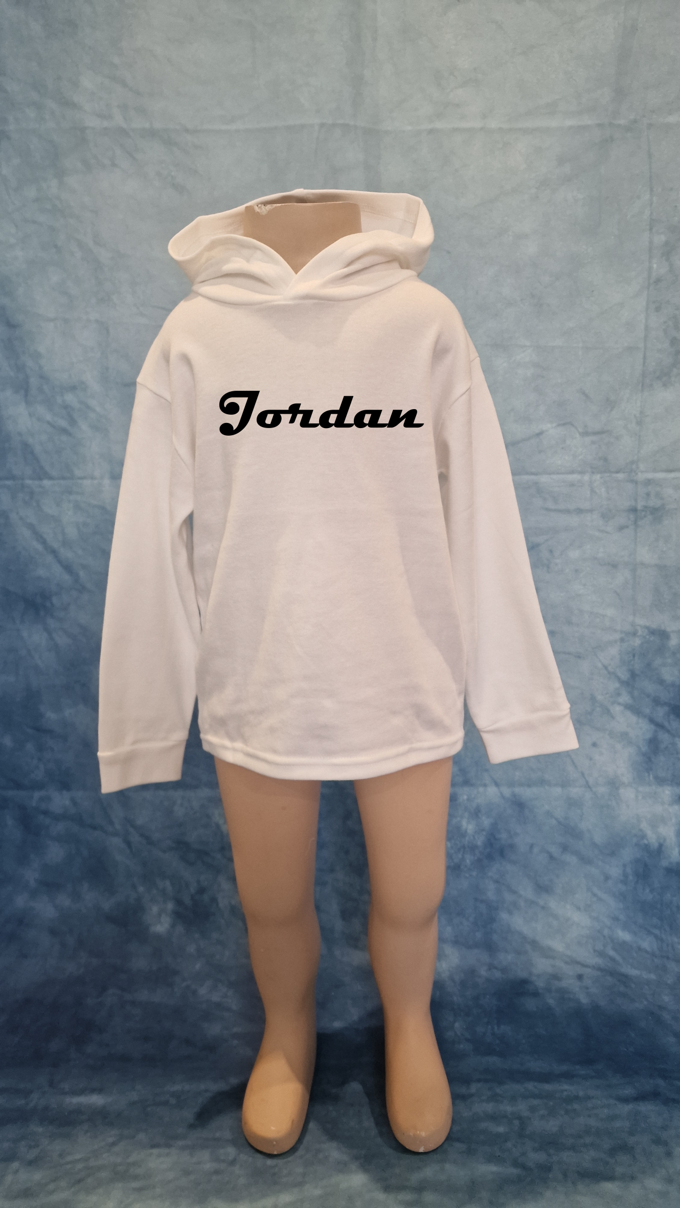 Kids White Cotton Hoodie